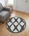 Urban Terrace Collection Area Rug -  Hudson Round Black and White  lifestyle 51