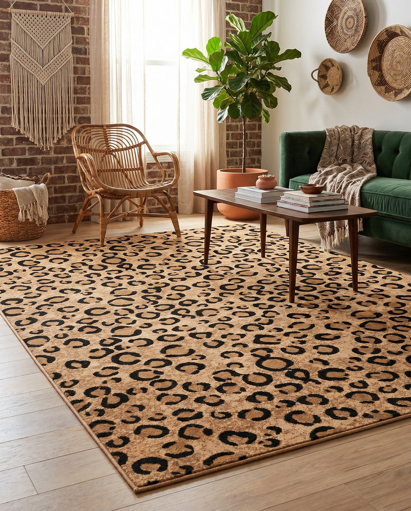 Savannah Sojourn Collection Area Rug -  Mara Rectangle Light Brown  lifestyle 8