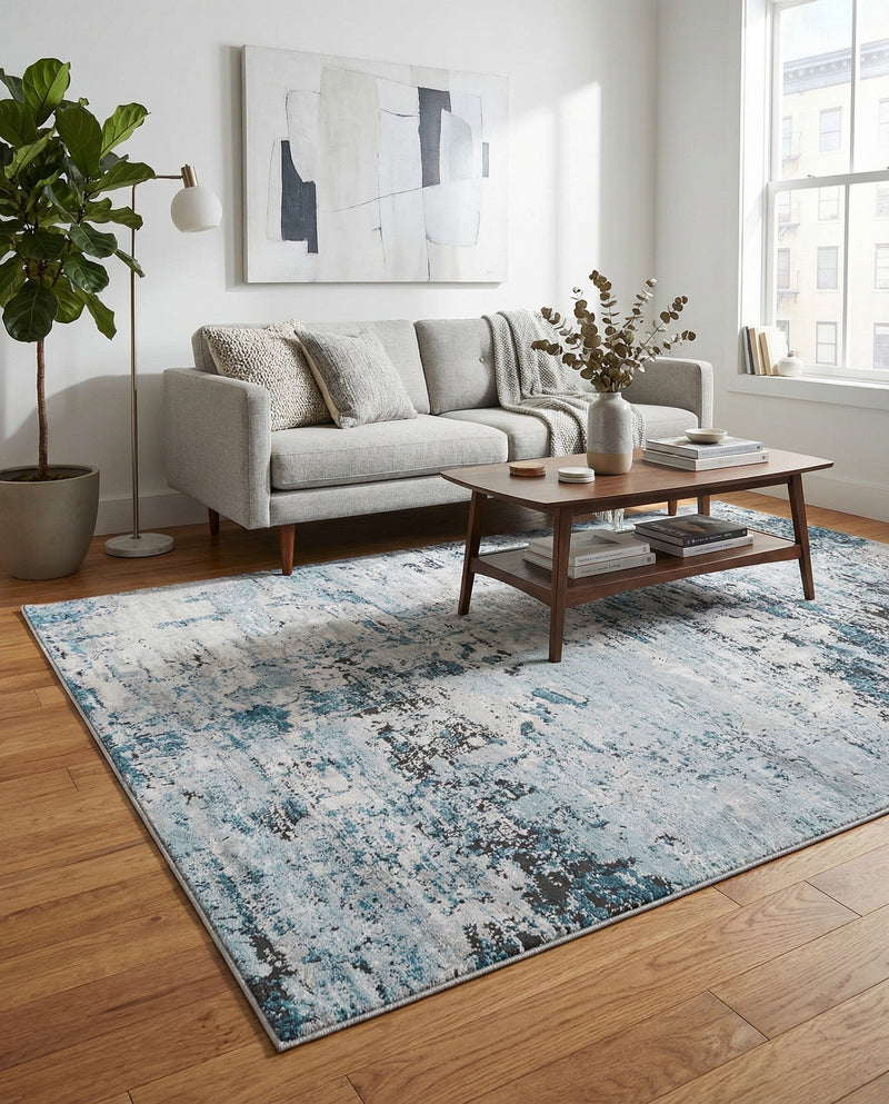 Dresden Elegance Collection Area Rug -  Pirna Rectangle Blue  lifestyle 25