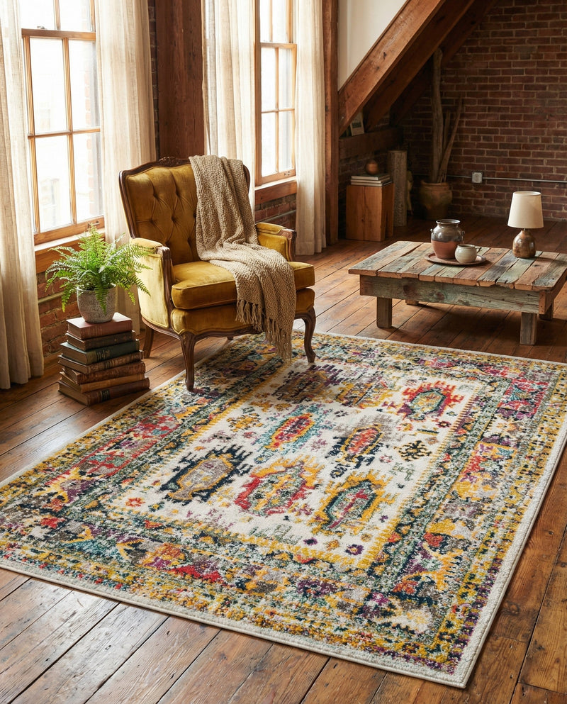 Brighton Terrace Collection Area Rug -  Portslade Rectangle Ivory  lifestyle 16