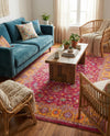 Casablanca Tapestry Collection Area Rug -  Marrakech (Berry Pink) Rectangle Berry Pink  lifestyle 5