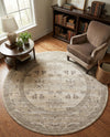 Horizon Collection Area Rug -  Meridian Round Ivory  lifestyle 58
