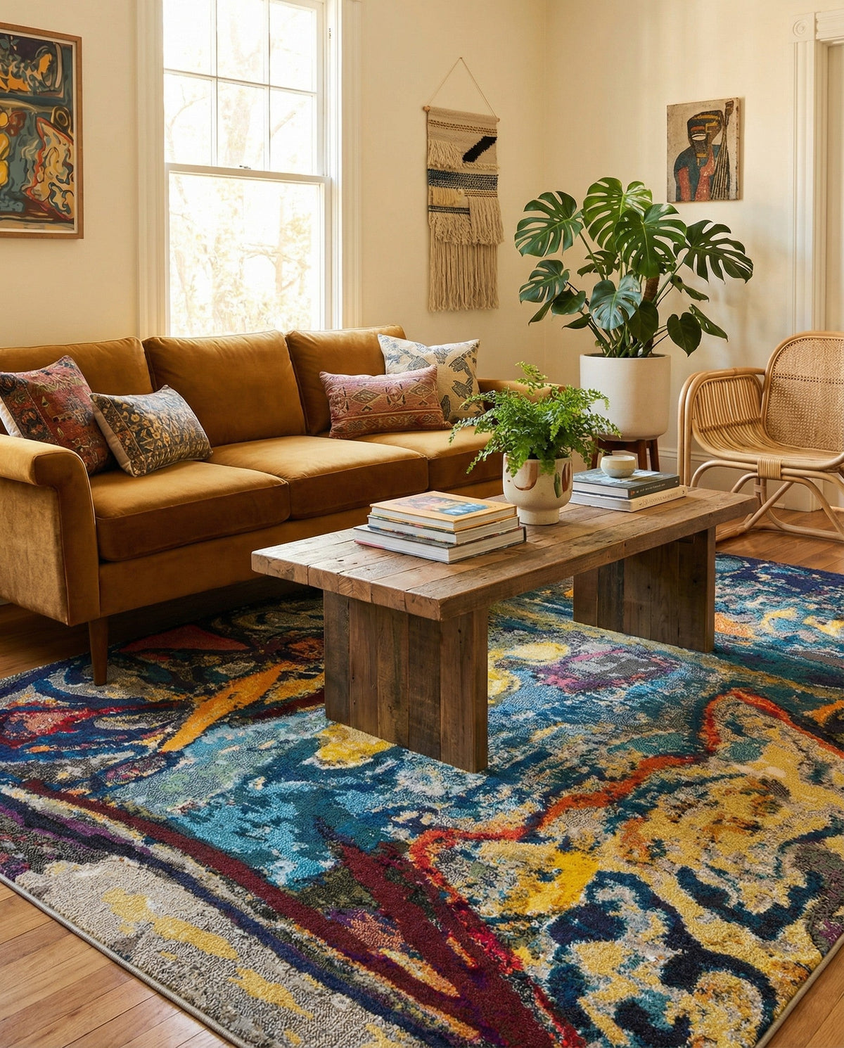 Autumnal Tapestry Collection Area Rug - Harvestville Rectangle Multi  lifestyle 15