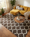 Lattice Gardens Collection Area Rug -  Bloomfield (Chocolate Brown) Rectangle Chocolate Brown  lifestyle 6