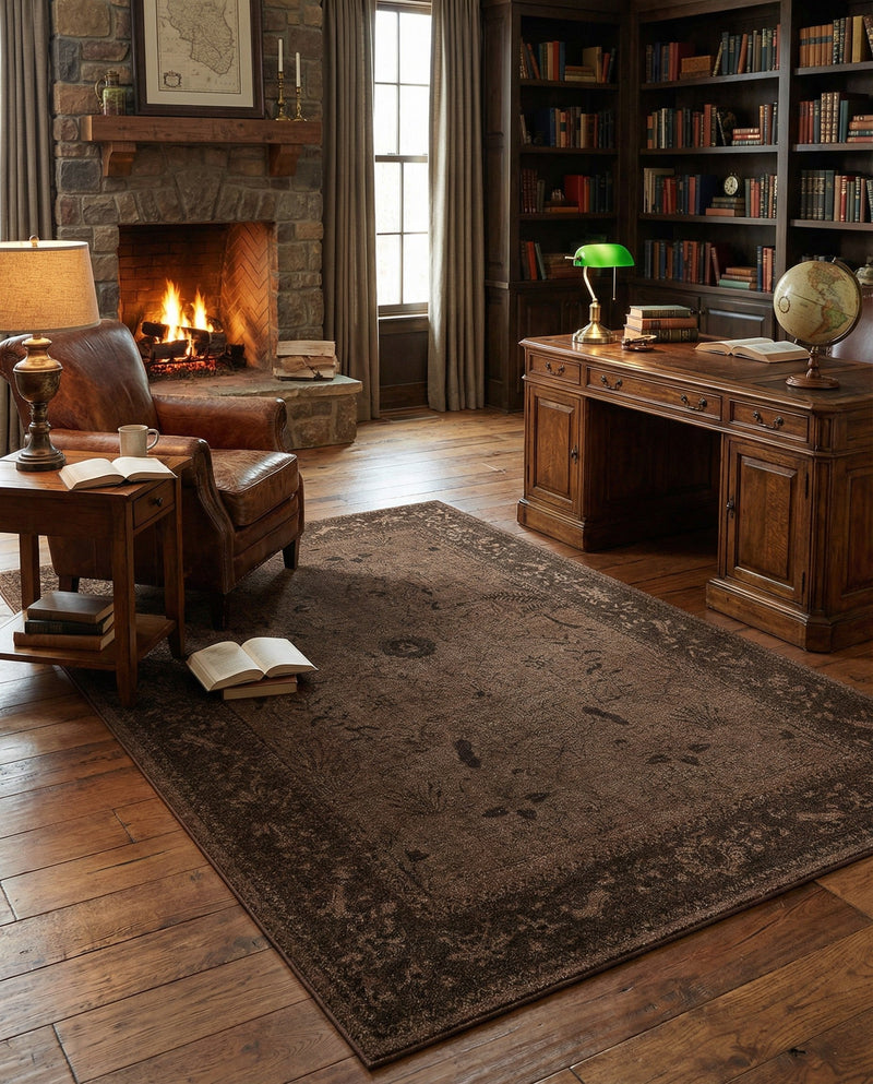 Horizon Collection Area Rug -  Apex (Brown) Rectangle Brown  lifestyle 10