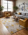 Coastal Haven Collection Area Rug -  Anchorage Rectangle Ivory and Yellow  lifestyle 7