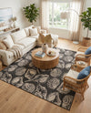 Seaside Haven Rugs Collection Area Rug -  Lighthouse (Black and White) Square Black and White  lifestyle 74