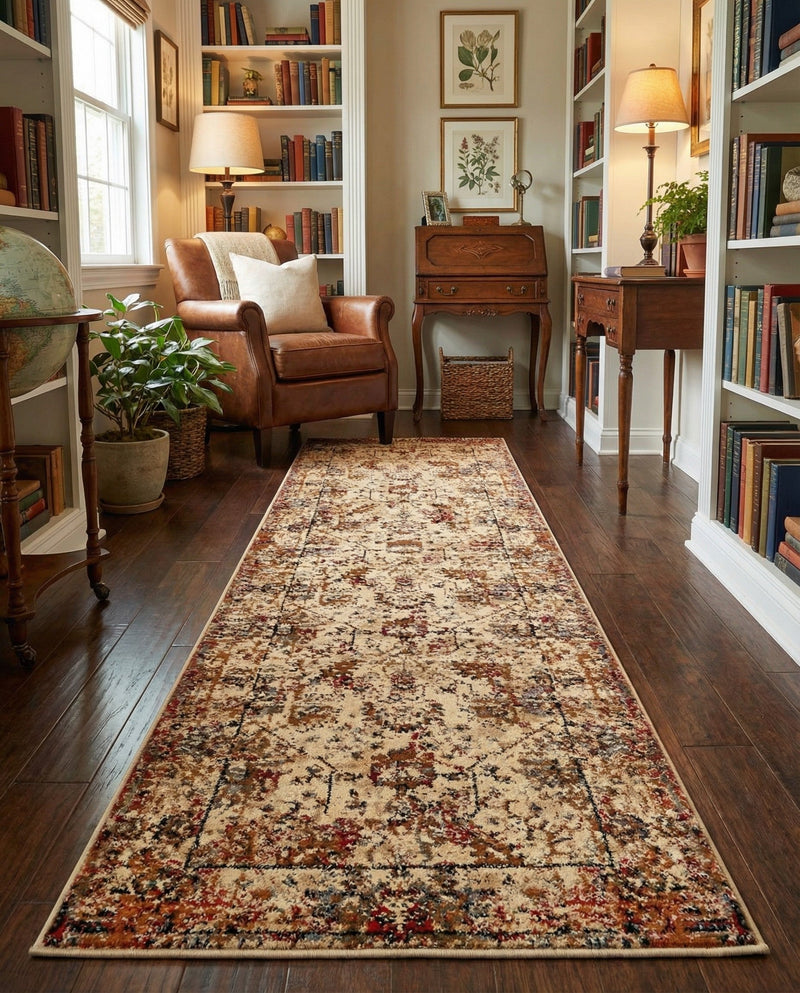 Neptune Elegance Collection Area Rug -  Galatea (Beige Cream) Runner Beige Cream  lifestyle 75