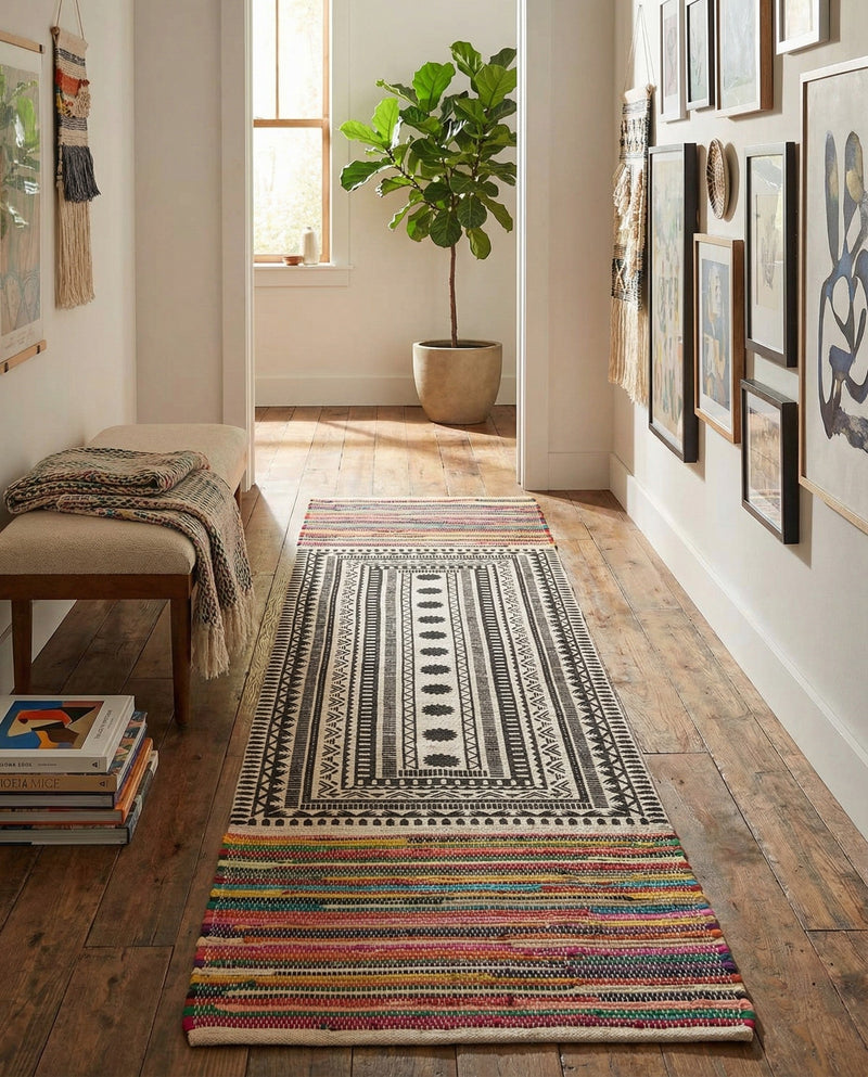 Thar Cotton Collection Area Rug -  Kovalam Runner Multi  lifestyle 46