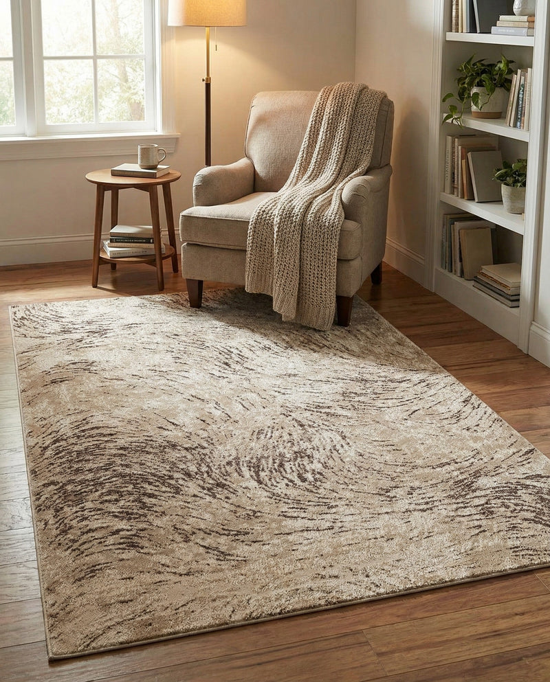 Serenity Sands Collection Area Rug -  Quietshore Rectangle Brown  lifestyle 19