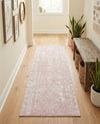 Brighton Stripes Collection Area Rug - Sussex (Pink) Runner Pink  lifestyle 56