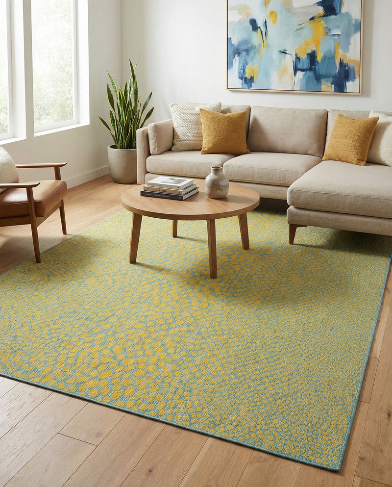 Urban Oasis Rugs Collection Area Rug -  Terrace (Yellow and Aqua) Rectangle Yellow and Aqua  lifestyle 8
