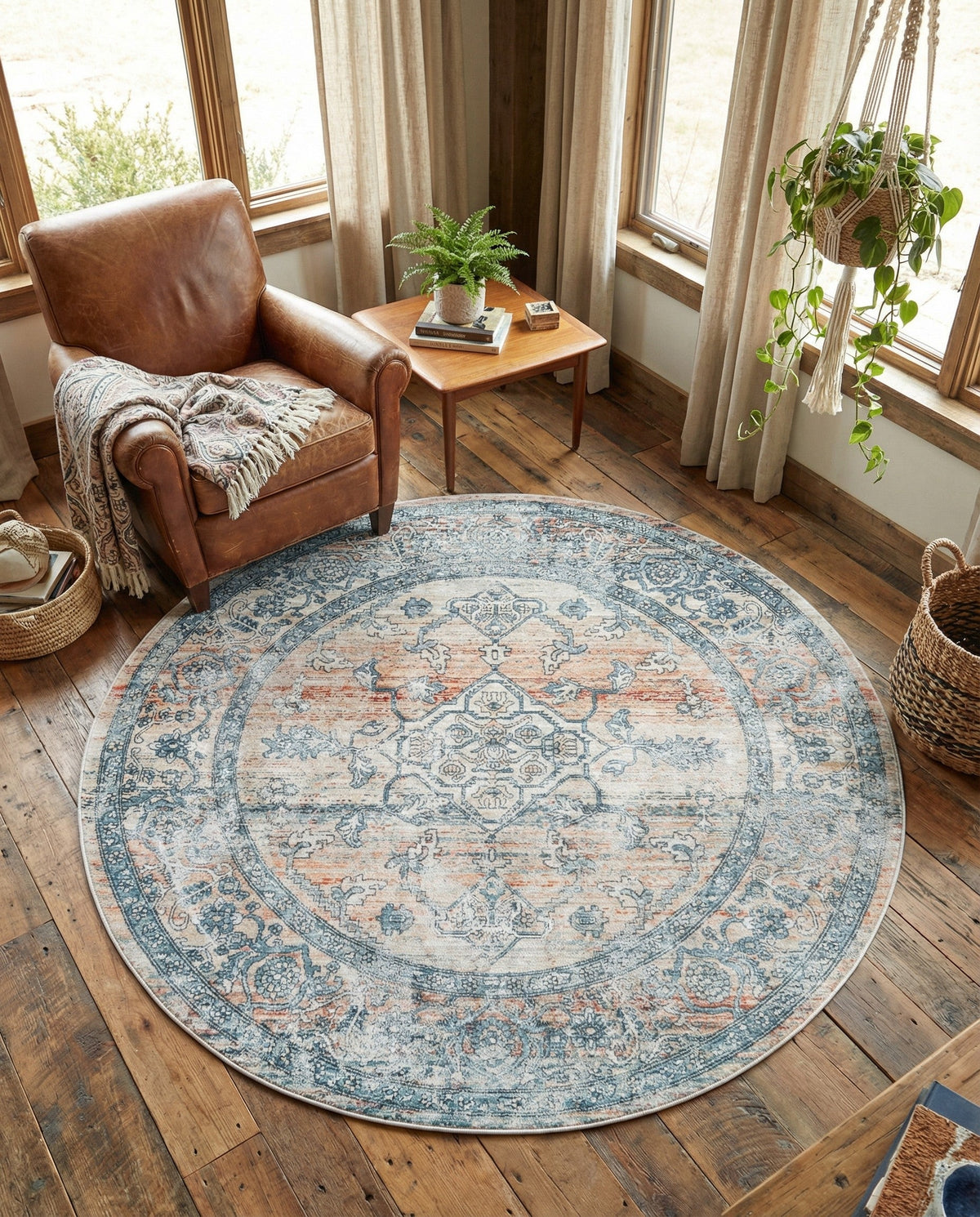 Coastal Haven Collection Area Rug -  Marina Round Multi  lifestyle 201