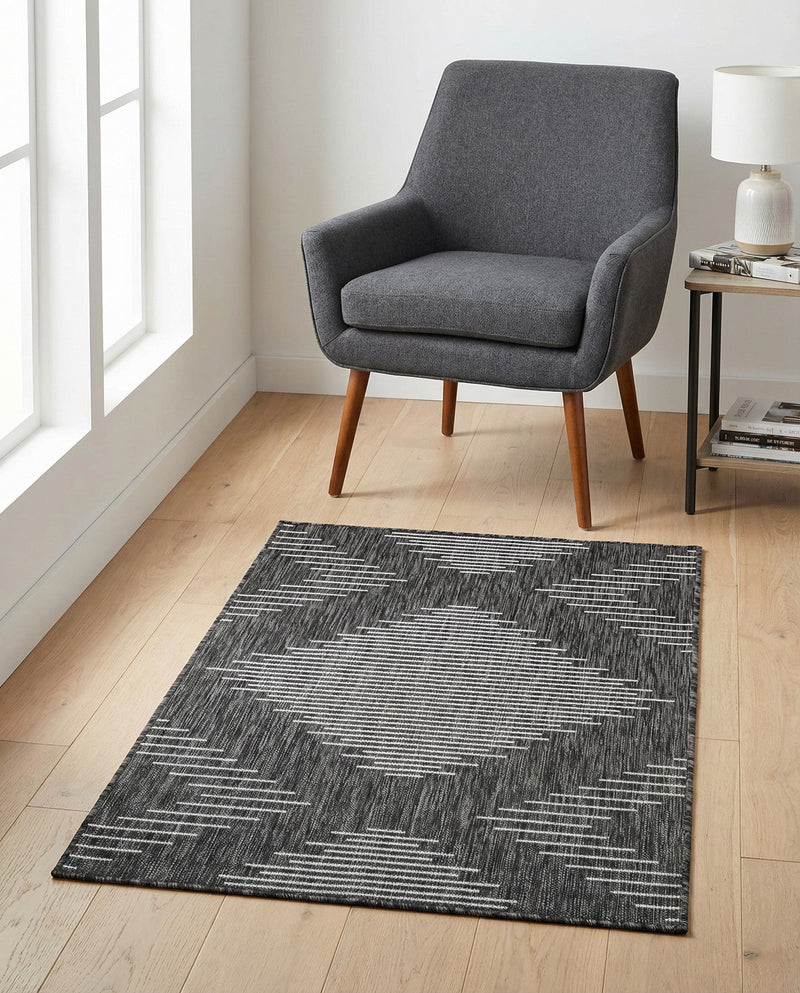 Urban Terrace Collection Area Rug -  Chelsea (Charcoal Gray) Rectangle Charcoal Gray  lifestyle 31