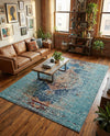 Venetian Tapestry Collection Area Rug -  Giudecca Rectangle Turquoise  lifestyle 44