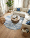 Zagros Shades Collection Area Rug -  Sepidan Round Blue Ivory  lifestyle 45