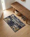 Venetian Tapestry Collection Area Rug - Murano Rectangle Navy Blue  lifestyle 62
