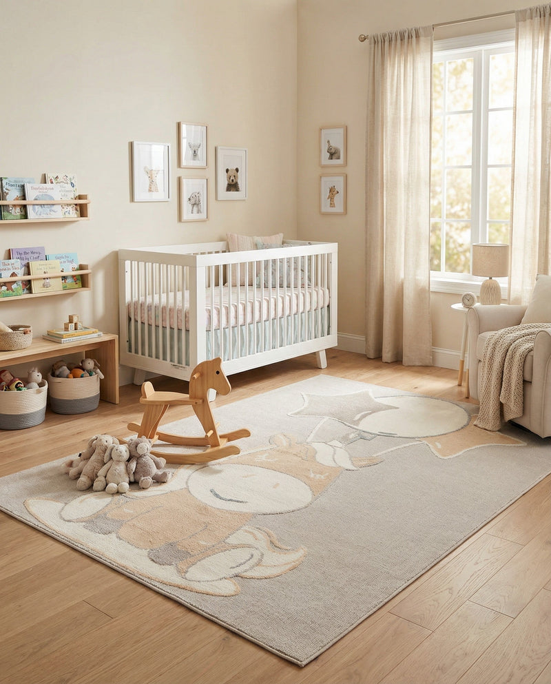 Wonder Tykes Collection Area Rug - Enchanted Rectangle Peach Blossom  lifestyle 9