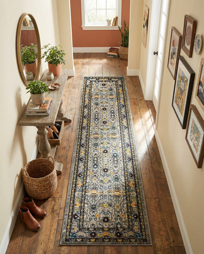 Chateau Elegance Collection Area Rug -  Luxembourg Runner Gray  lifestyle 46
