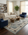Persian Elegance Collection Area Rug -  Hamedan (Blue) Rectangle Blue  lifestyle 29