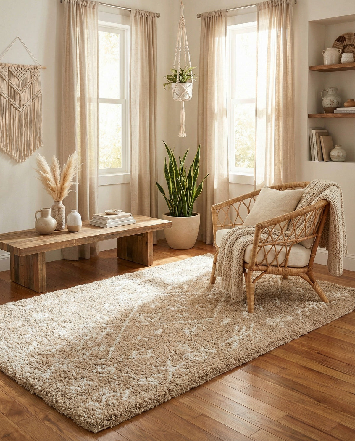 Casablanca Comfort Collection Area Rug - Sahara Rectangle Taupe  lifestyle 27