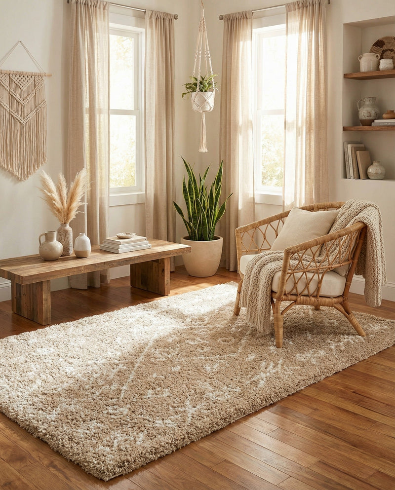 Casablanca Comfort Collection Area Rug - Sahara Rectangle Taupe  lifestyle 27