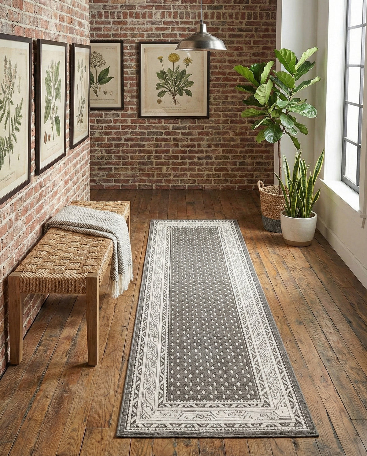 Soho Elegance Collection Area Rug -  Mercer (Gray) Runner Gray  lifestyle 84