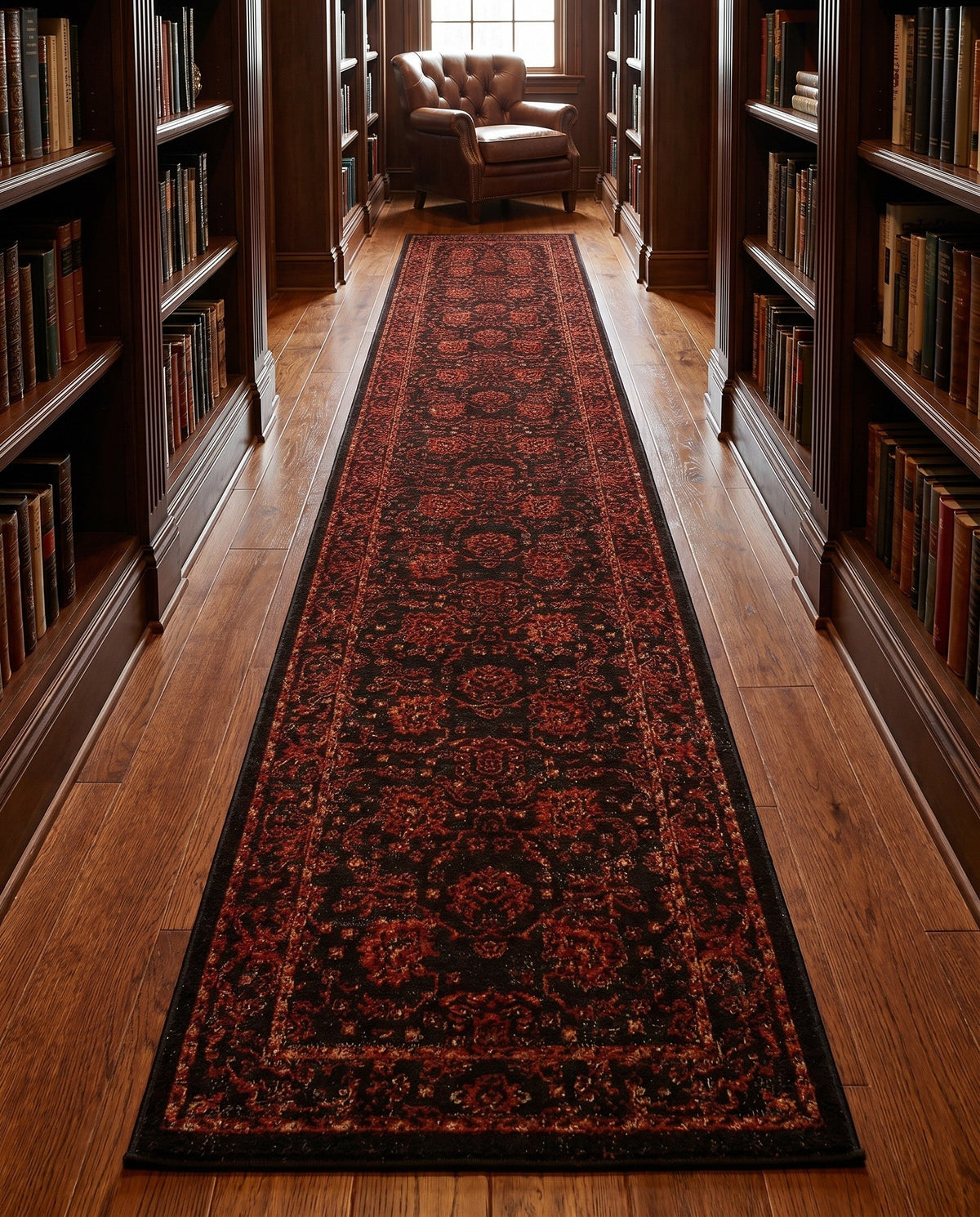 Geneva Terrace Collection Area Rug -  Lausanne Runner Black  lifestyle 200