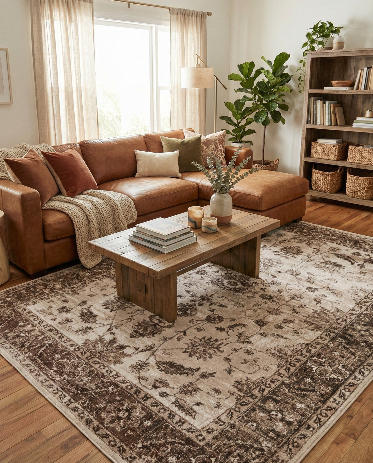 Andes Summit Collection Area Rug -  Aconcagua Rectangle Cream  lifestyle 24