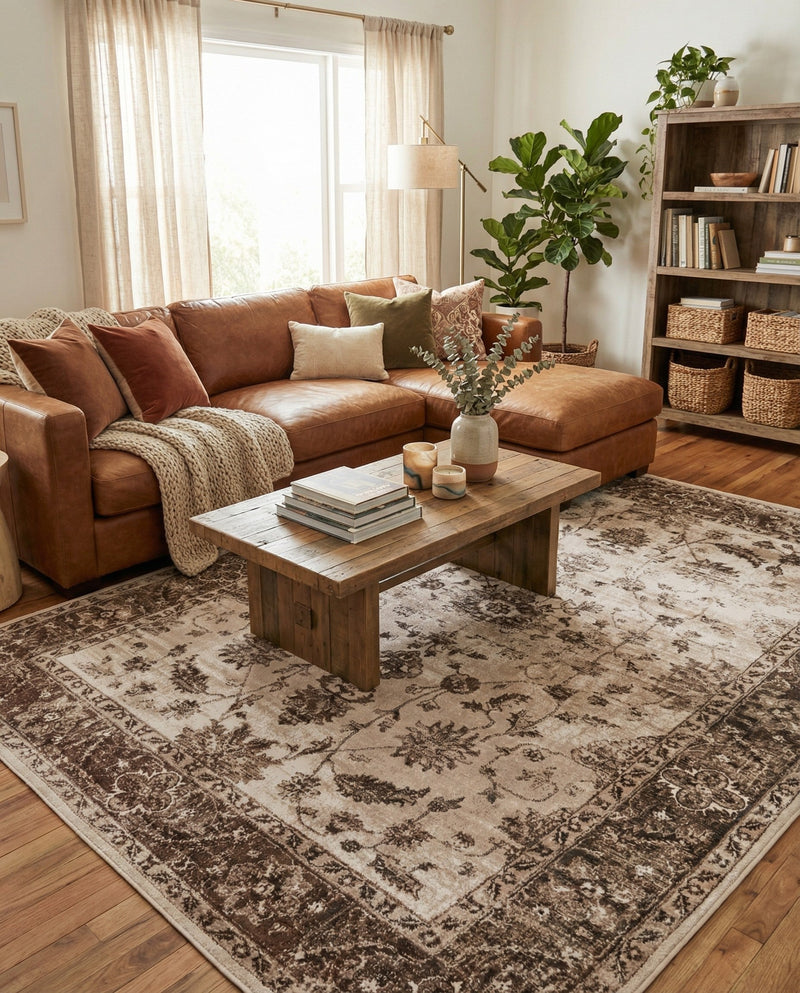Andes Summit Collection Area Rug -  Aconcagua Rectangle Cream  lifestyle 24