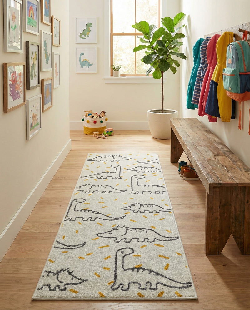 Wonder Tykes Collection Area Rug -  Jamboree Runner Ivory  lifestyle 48