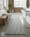 Cozy Haven Shag Collection Area Rug - Serenity (Cloud Gray) Runner Cloud Gray  lifestyle 43