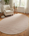 Seaside Stripes Collection Area Rug -  Boardwalk (Red) Oval Red  lifestyle 79