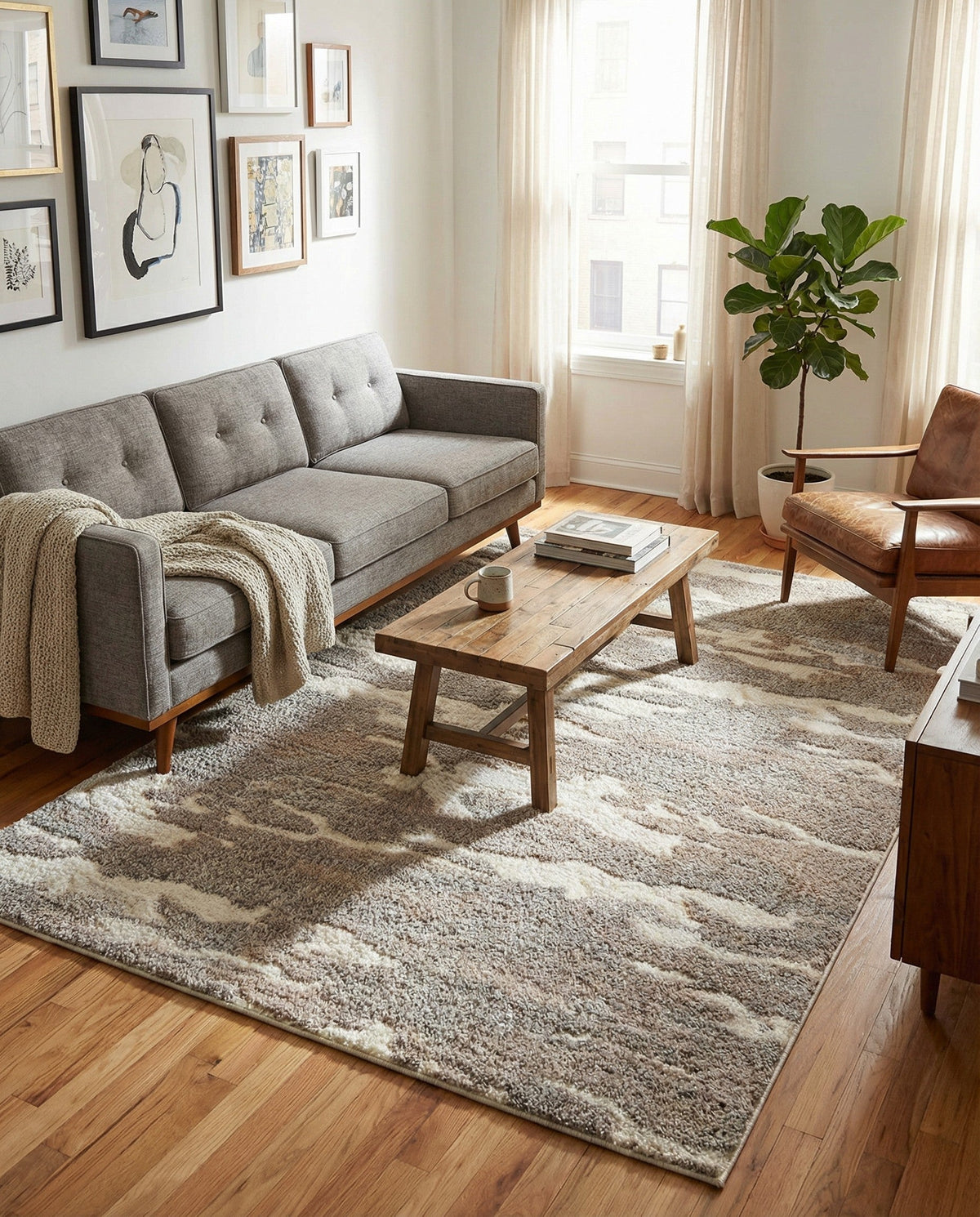 Sienna Collection Area Rug -  Veneto Rectangle Cloud Gray  lifestyle 38
