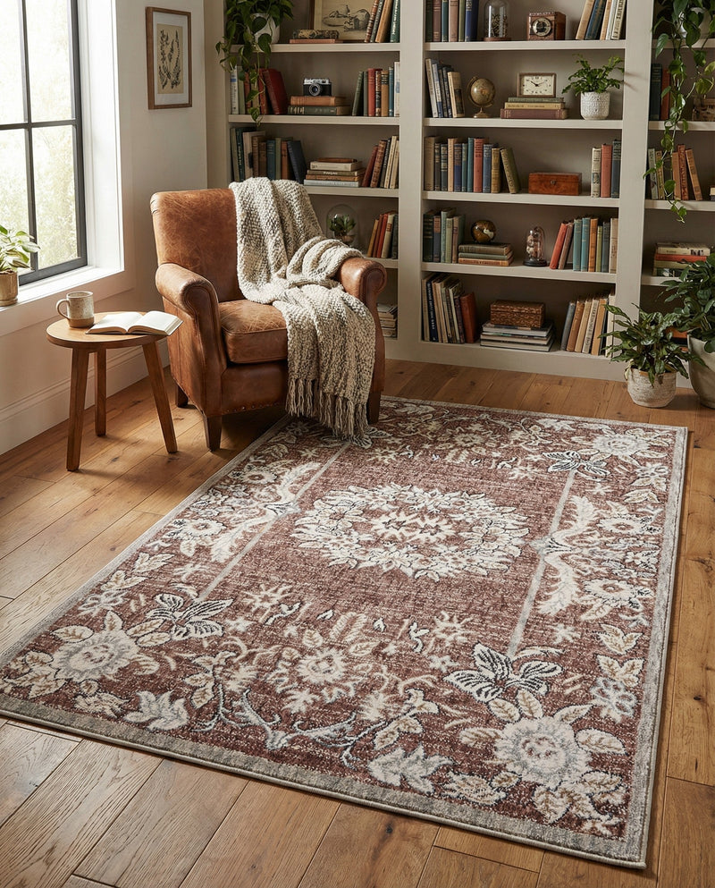 Heritage Harbor Collection Area Rug -  Seabreeze Rectangle Dusty Rose  lifestyle 46
