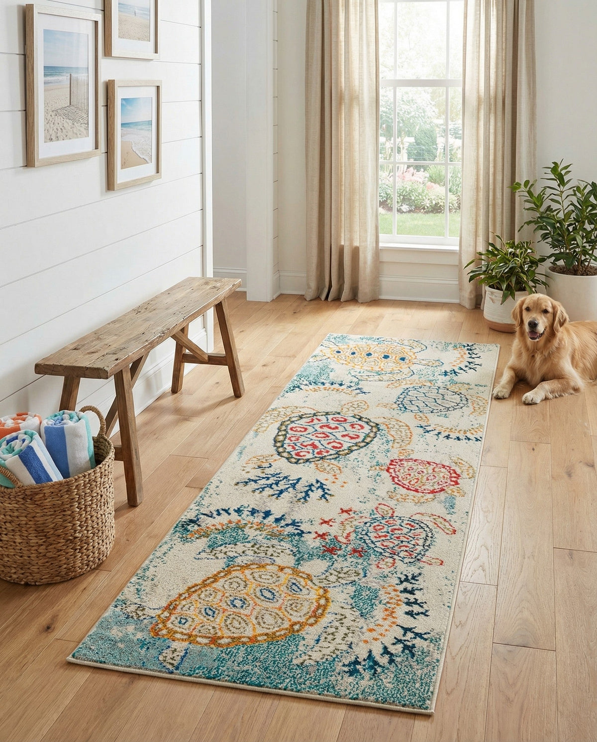 Sorrento Shores Collection Area Rug -  Massa Runner Beige  lifestyle 135