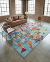 Colorburst Oasis Collection Area Rug -  Fresco Rectangle Aqua  lifestyle 5