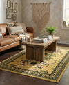 Tabriz Tapestries Collection Area Rug - Azerbaijan (Cream) Rectangle Cream  lifestyle 11