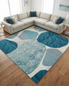 Urban Terrace Collection Area Rug -  Courtyard Square Blue and Ivory  lifestyle 39