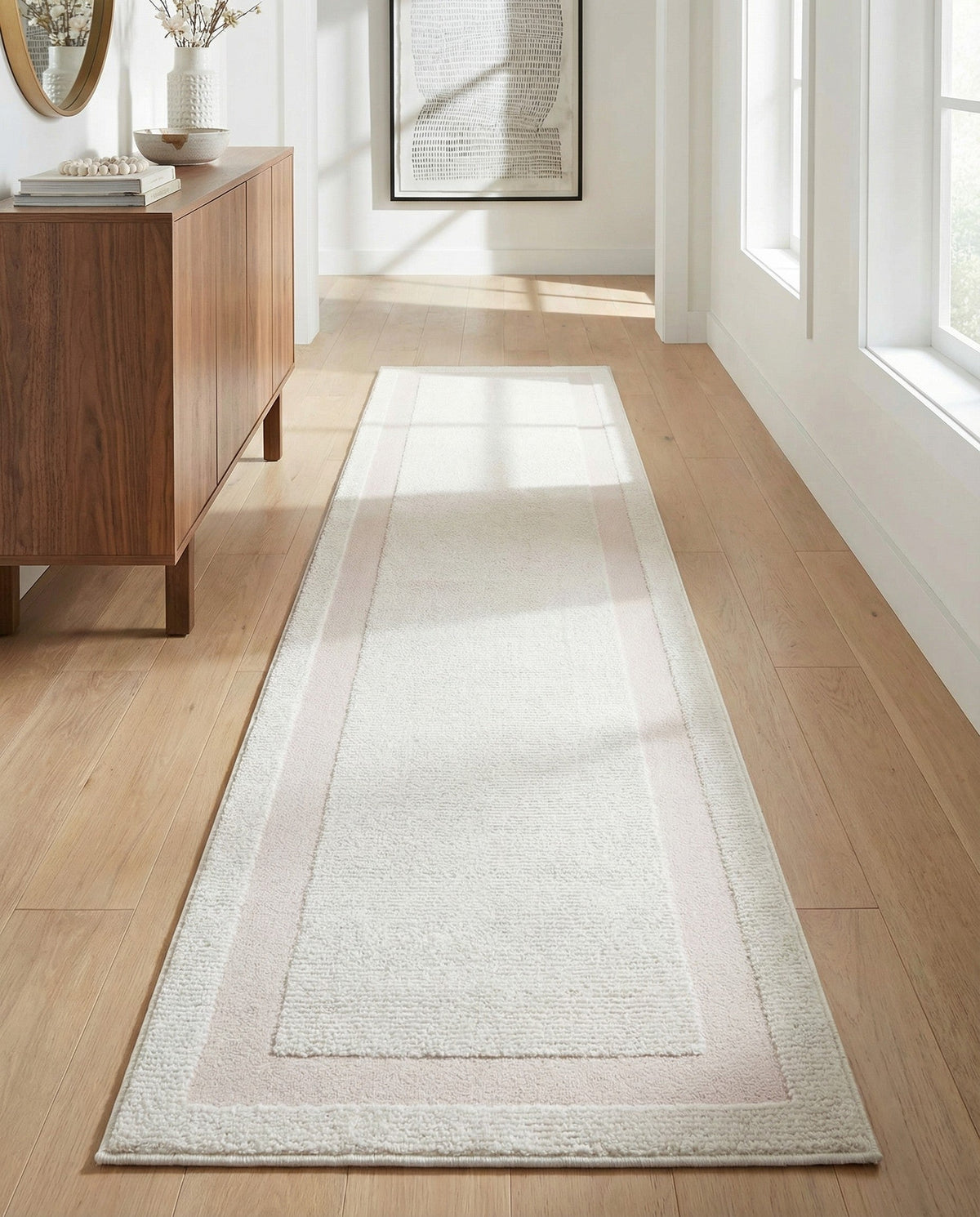 Haven Tapestry Collection Area Rug -  EmberHollow Runner Ivory White  lifestyle 13