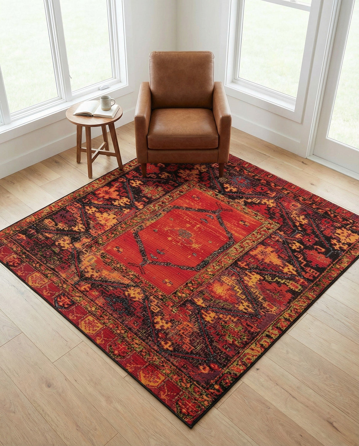 Safari Escape Rugs Collection Area Rug - Serengeti Square Multi  lifestyle 169