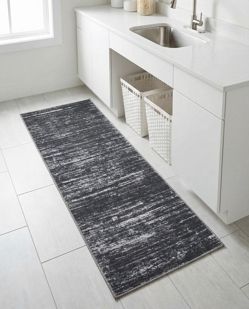 Sahara Essence Collection Area Rug - Oasis (Black) Runner Black  lifestyle 48