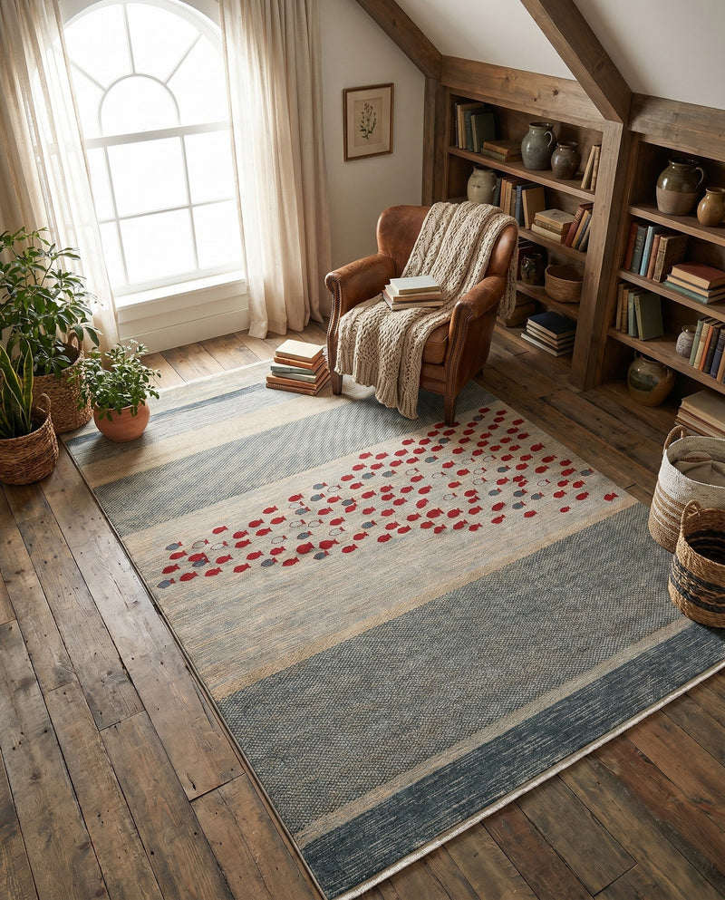 Zagros Oasis Collection Area Rug -  Kermanshah Rectangle Blue  lifestyle 15