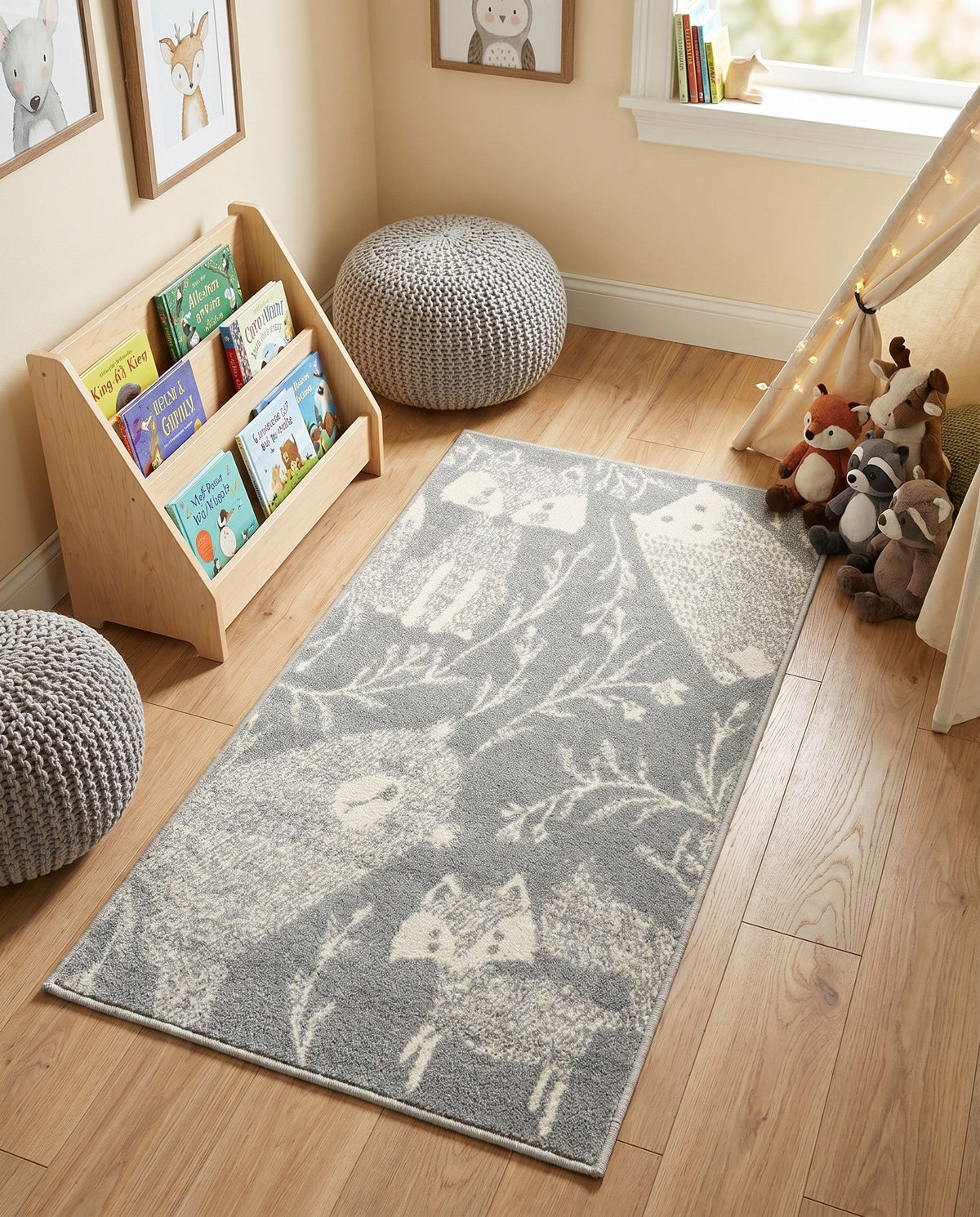 Wonder Tykes Collection Area Rug -  Quirky Runner Gray  lifestyle 82