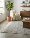 Tulum Trellis Collection Area Rug - Shoreline Rectangle Gray  lifestyle 33
