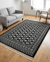 Samarkand Elegance Collection Area Rug -  Margilan (Black and White) Rectangle Black and White  lifestyle 18
