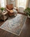 Seville Stripes Collection Area Rug - Cadiz (Blue) Rectangle Blue  lifestyle 26