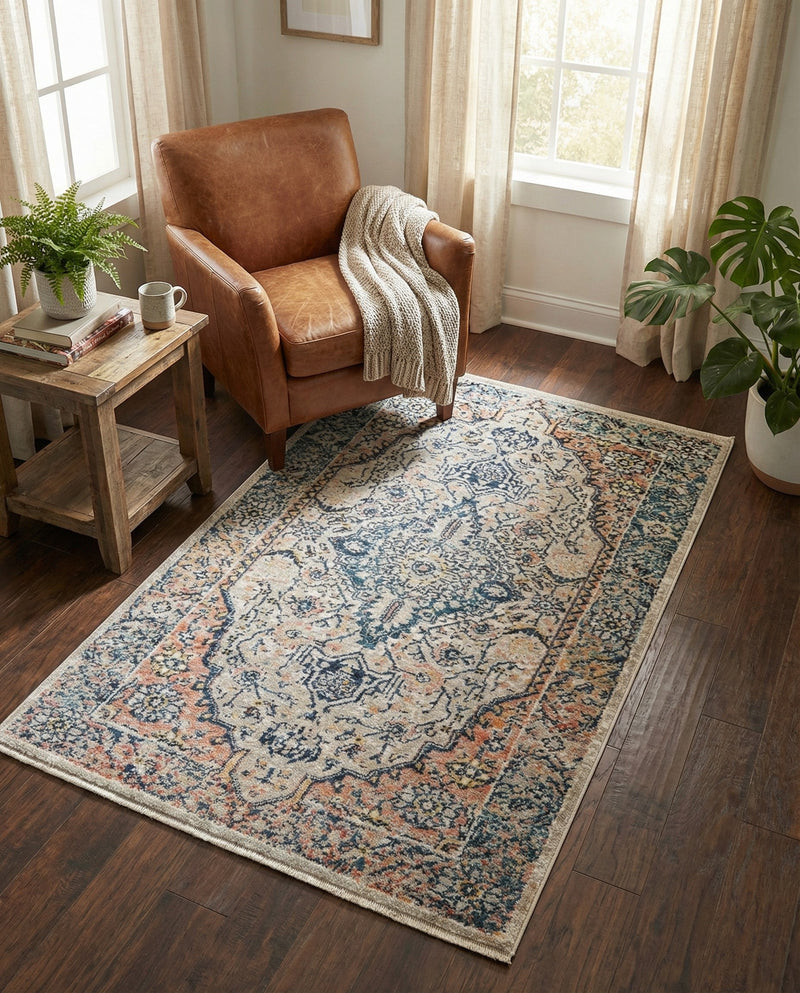 Seville Stripes Collection Area Rug - Cadiz (Blue) Rectangle Blue  lifestyle 26