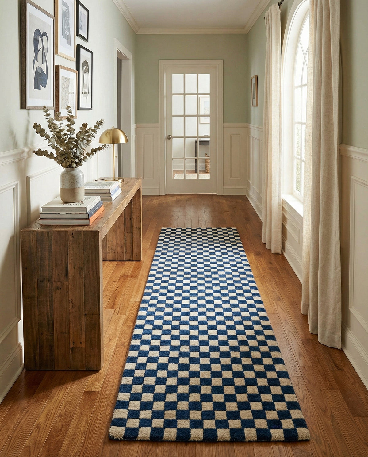 Shepherd's Glen Wool Collection Area Rug - Reykjavik Runner Blue and White  lifestyle 88