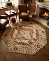 Neptune Elegance Collection Area Rug -  Naiad Octagon Burgundy Beige  lifestyle 63